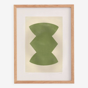 Painting on paper - June - sage green - signed eawy