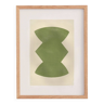 Peinture sur papier - June - vert sauge - signée eawy