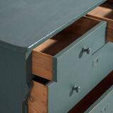 Antique painted pine chest of drawers – European rustic green chest of drawers – circa 1900