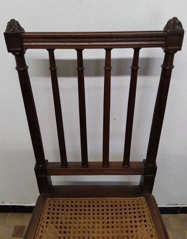 Ancienne Chaise Style Louis XVI Assise Cannée