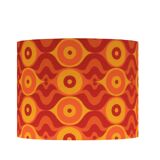Lampshade Diablotin H35 D45 - vintage orange fabric