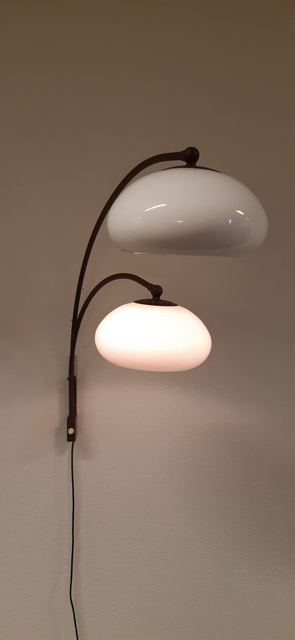 Space Age mushroom doublet arc wall lamp with , Dijkstra 1970s