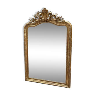 Miroir de style Louis XV en bois et stuc doré XX siècle