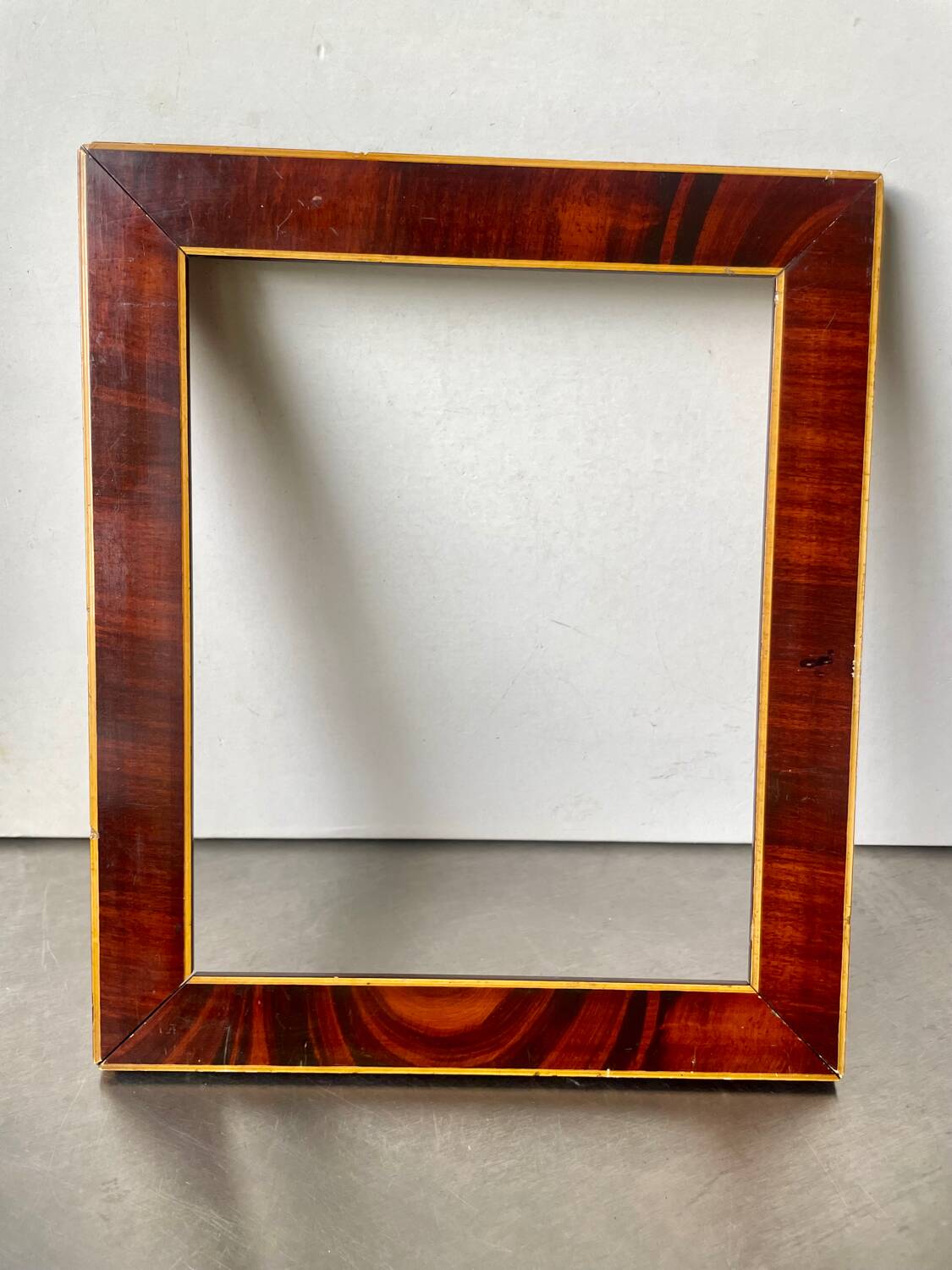 Antique Wooden  Frame intarsia borders 26.5 cm x 22.5  cm