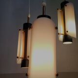 Suspension vintage scandinave en plexiglas et cuivre, probablement danoise