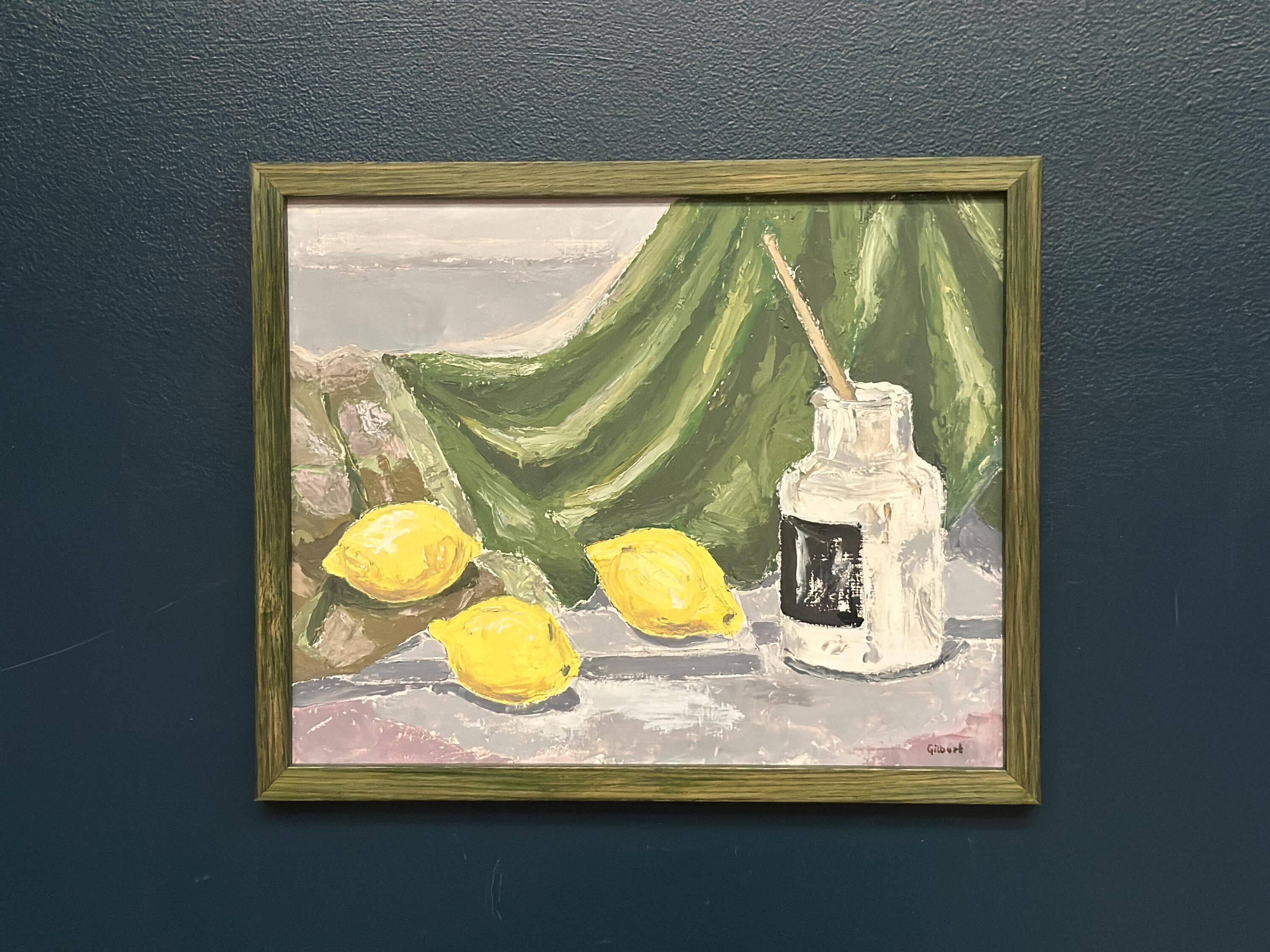 Original Oil on Panel – “Still Life with Lemons and Inkpot” by Gilbert
