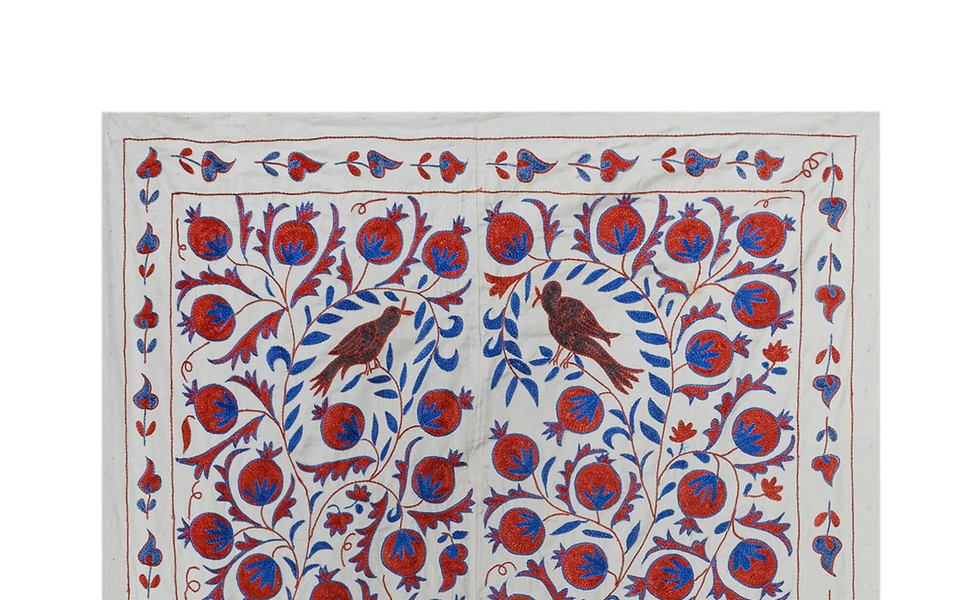 Vintage hand-embroidered tribal tapestry 109x186 cm