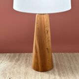 Elegant table lamp made of recycled solid wood for a warm and sustainable atmosphere "CÔNE"