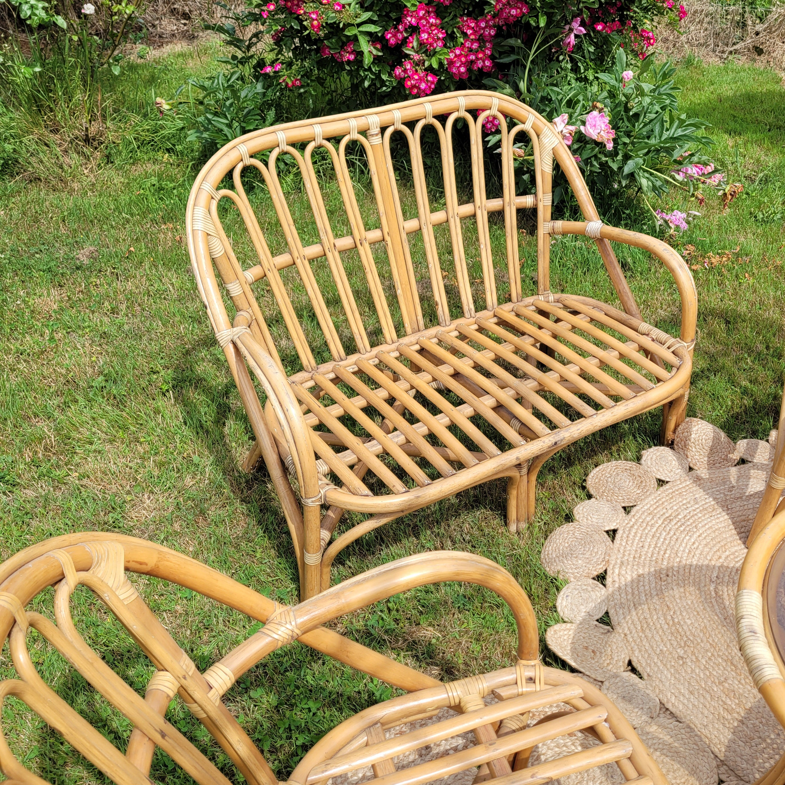 Vintage rattan garden furniture