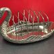 Silver metal toast holder, set of 2
