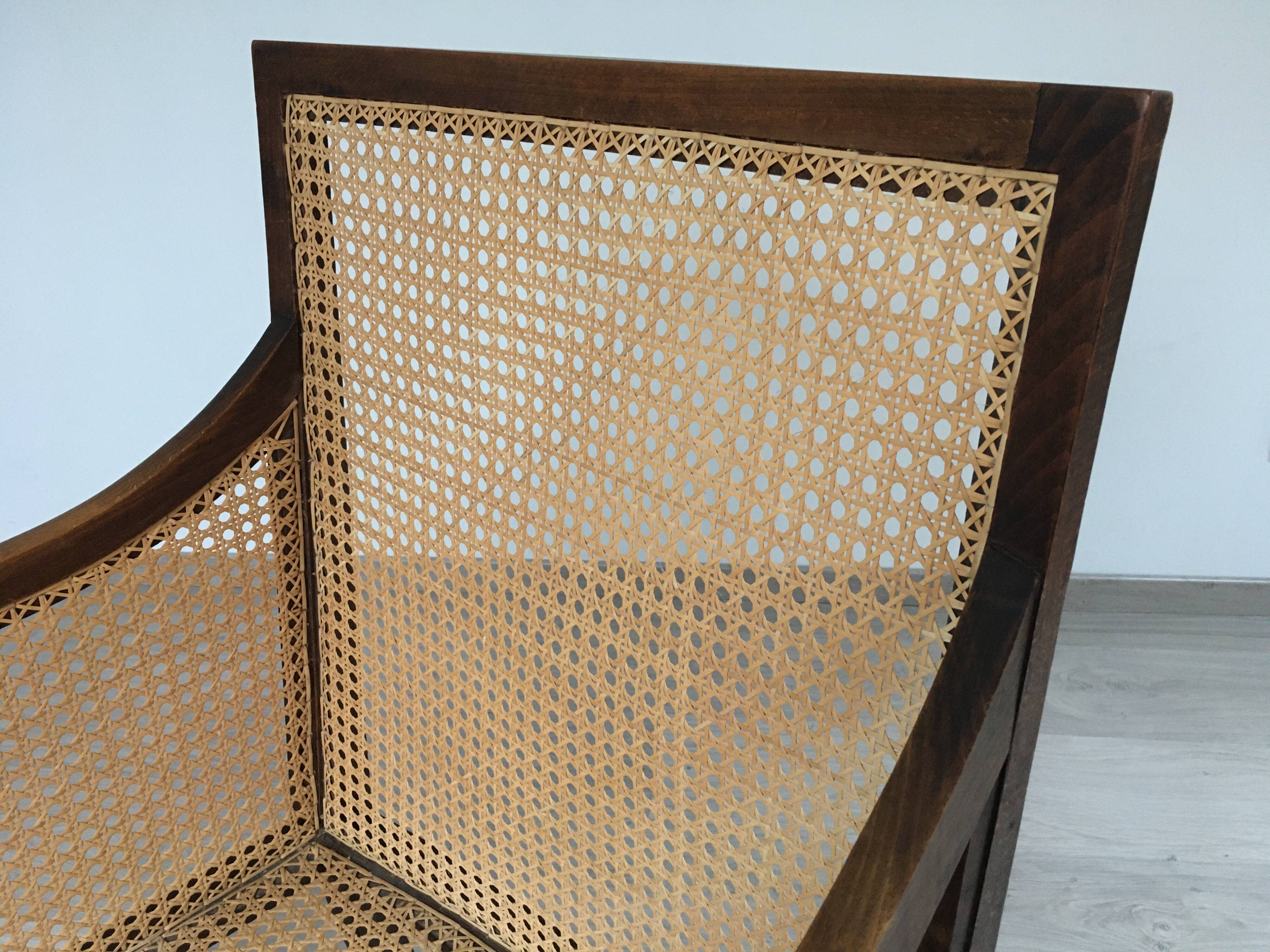 1950s cane armchair