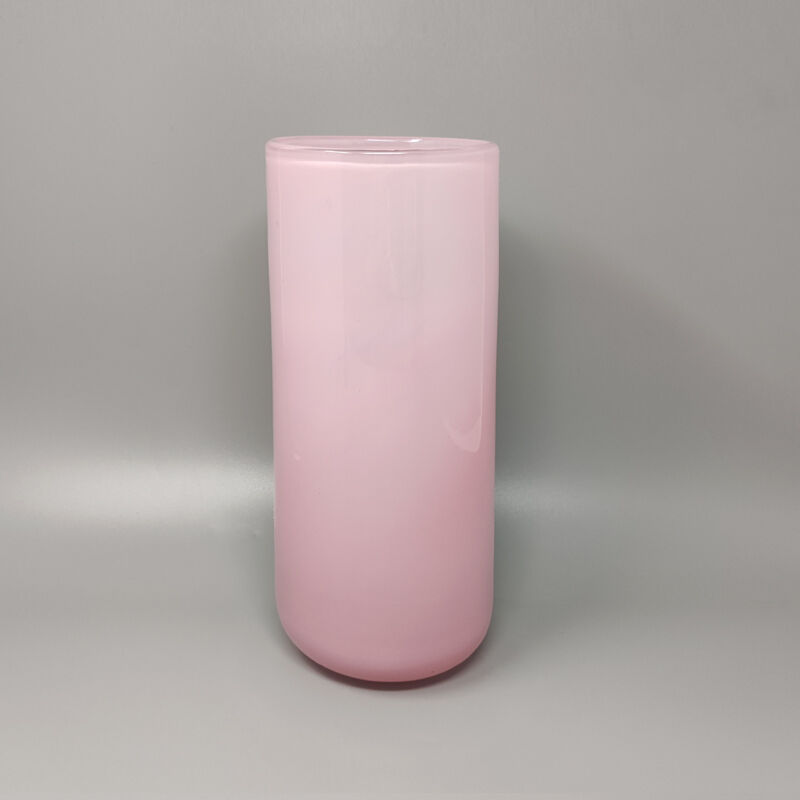1960s Astonishing Pink Vase By Ca' Dei Vetrai in Murano Glass. Made in Italy