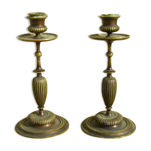 Paire de chandeliers - bronze