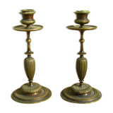 Pair of bronze candlesticks