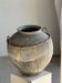 Very large light grey terracotta pot with handles and rattan crossbars H4