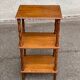 Vintage 3-tier oak side table, removable, 1970.