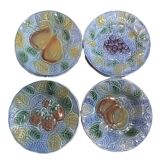 Old Salins earthenware dessert or cheese plates x 8