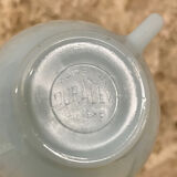 Set of 4 Duralex cups and 4 saucers – pastel blue opal glass (year