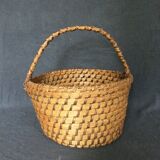 Woven straw handle basket