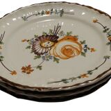 3 plates made of 18th century earthenware