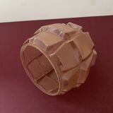 Small pink art deco globe in transparent and satin glass