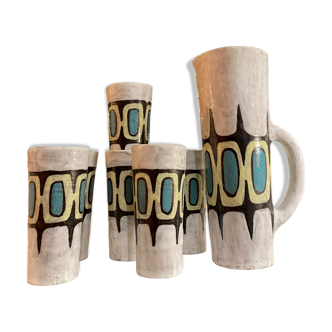 Juice service / orangeade ceramist Manoy 60s