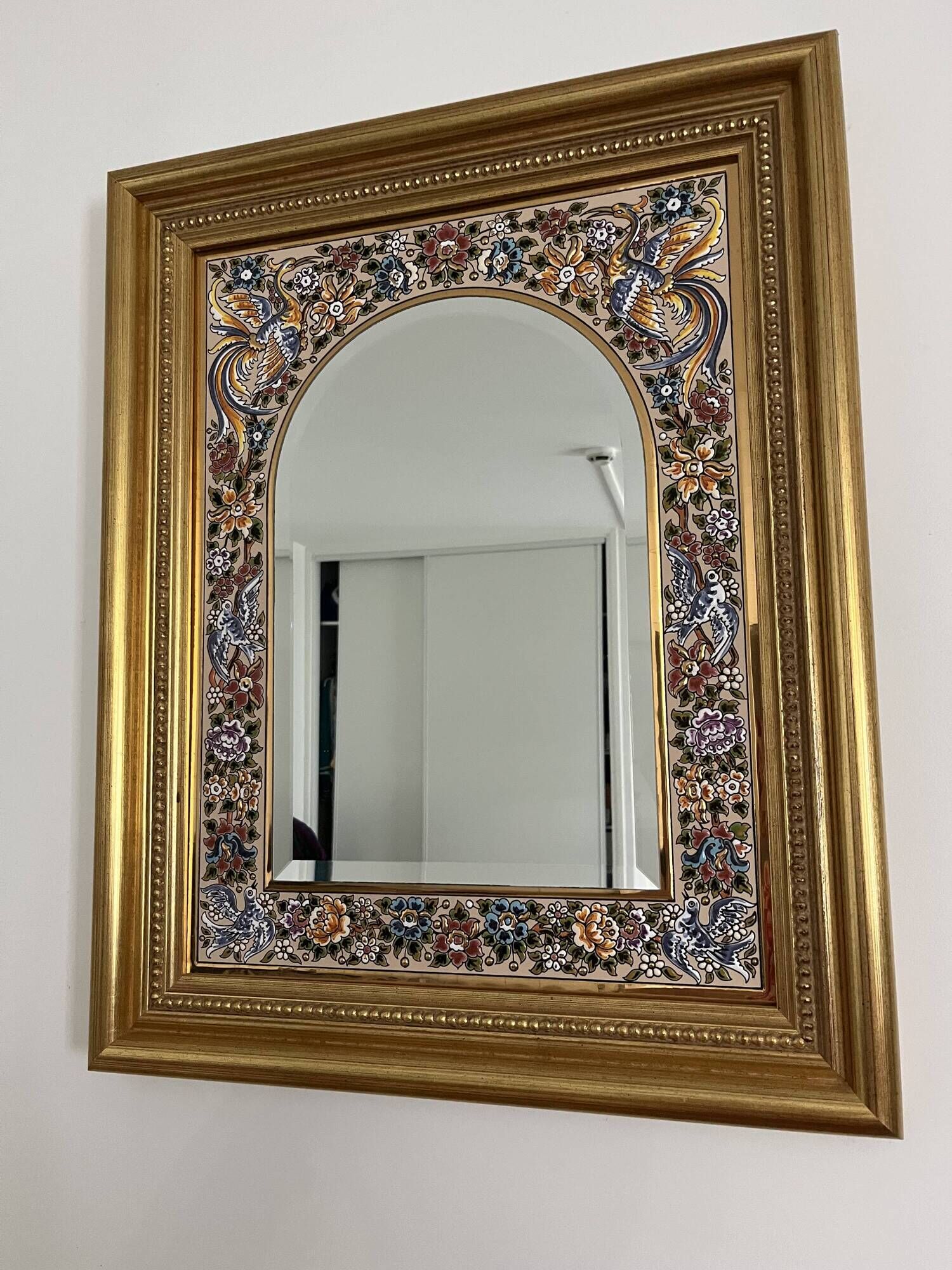 Miroir Andalou en céramique émaillée (cuerda seca)