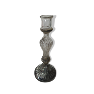 Bougeoir en verre eglomisé