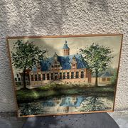 Painting monument architecture netherlands signed by Willem Heytman vintage