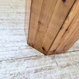 Hexagonal console table guéridon Regain pine 1970