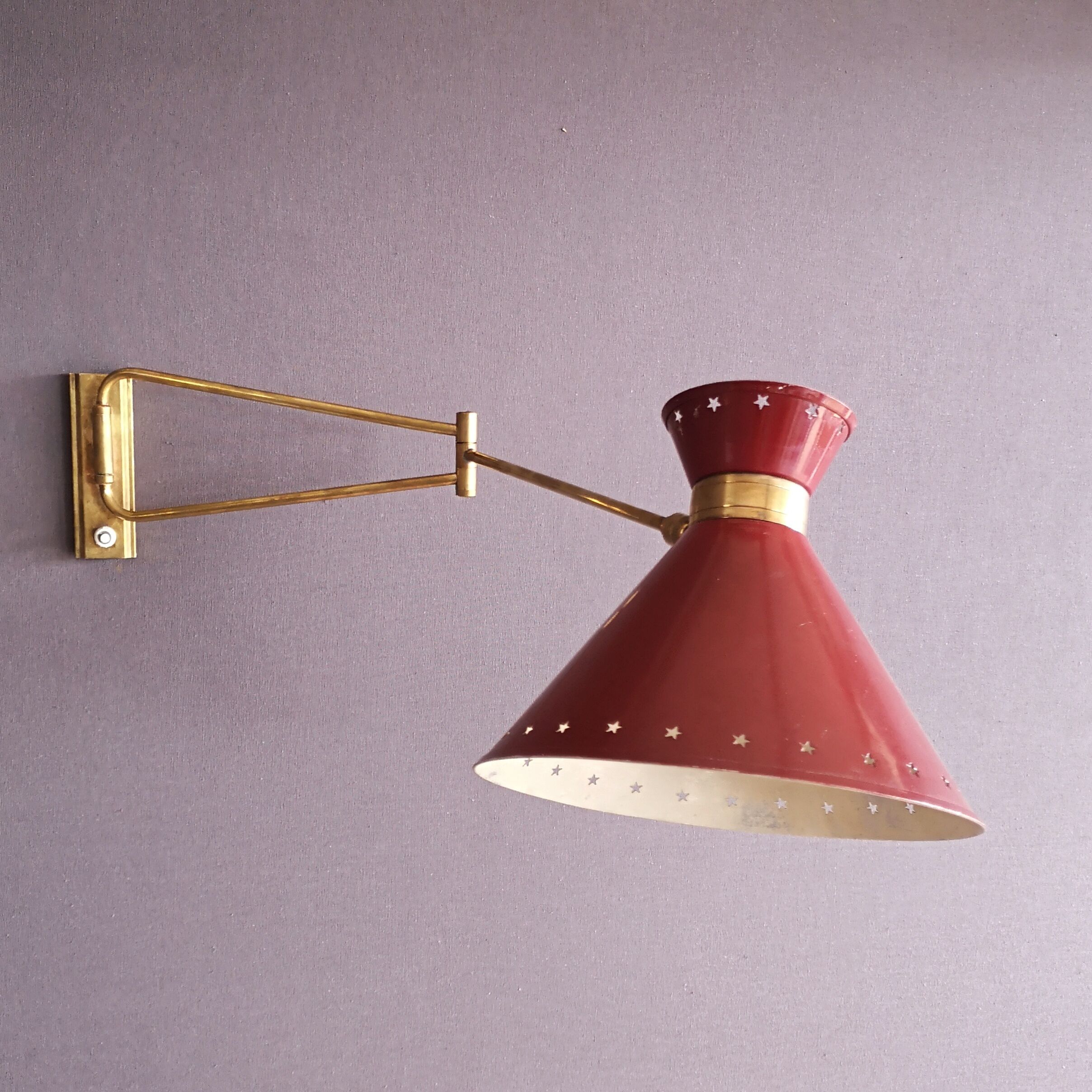Diabolo wall light by René Mathieu for Lunel