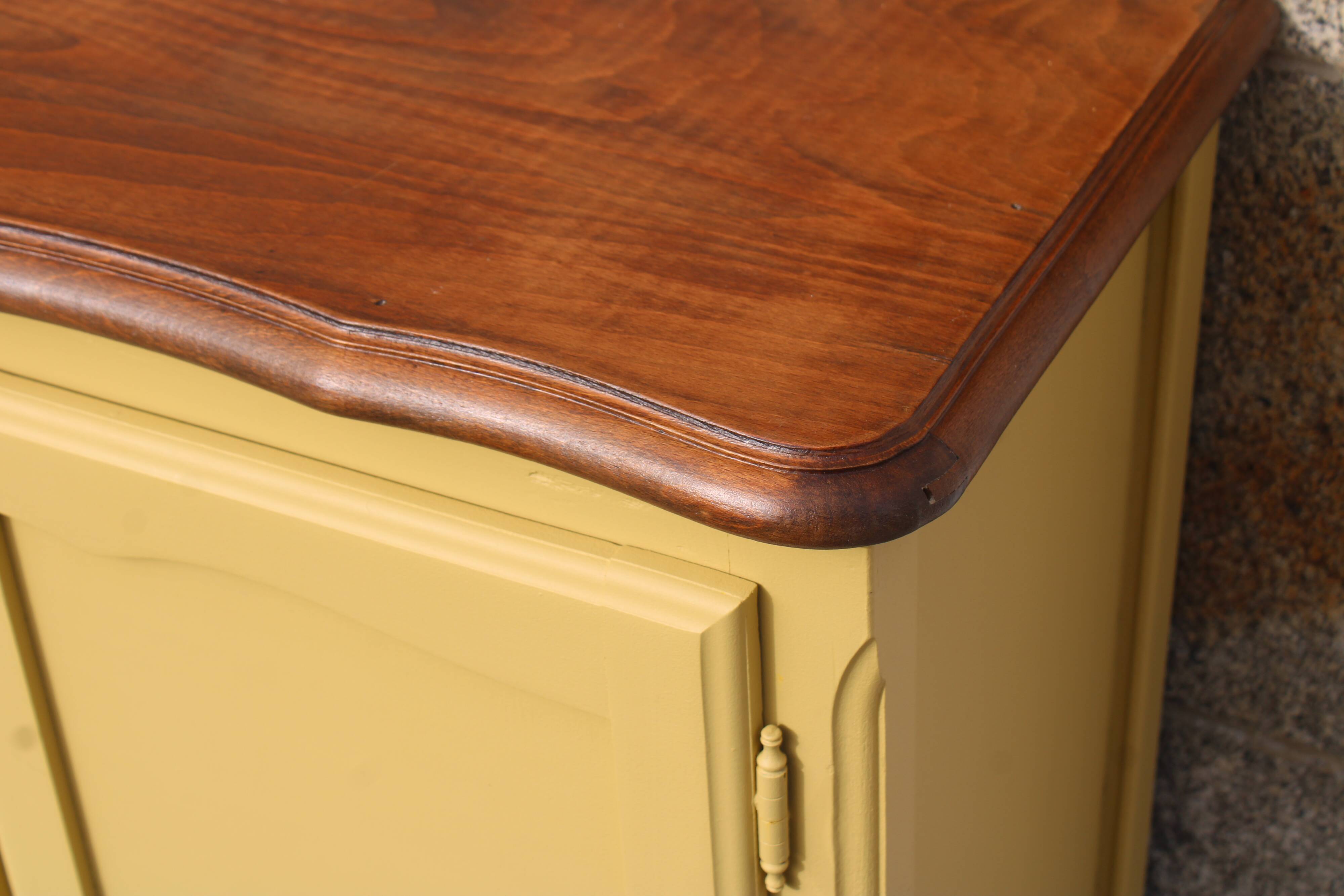 Renovated antique buffet – bright yellow