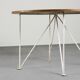 Round table in metal and wood, France, circa 1950