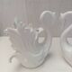Swan pot holder pair porcelain ceramic vase decoration