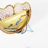 Gilt brass and crystal glass 'basket' wall light by Palwa, Germany 1960s