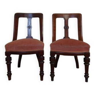 pair of quality 19th century English mahogany chairs circa 1850