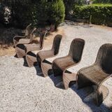 6 vintage rattan chairs dlg Verner PANTON