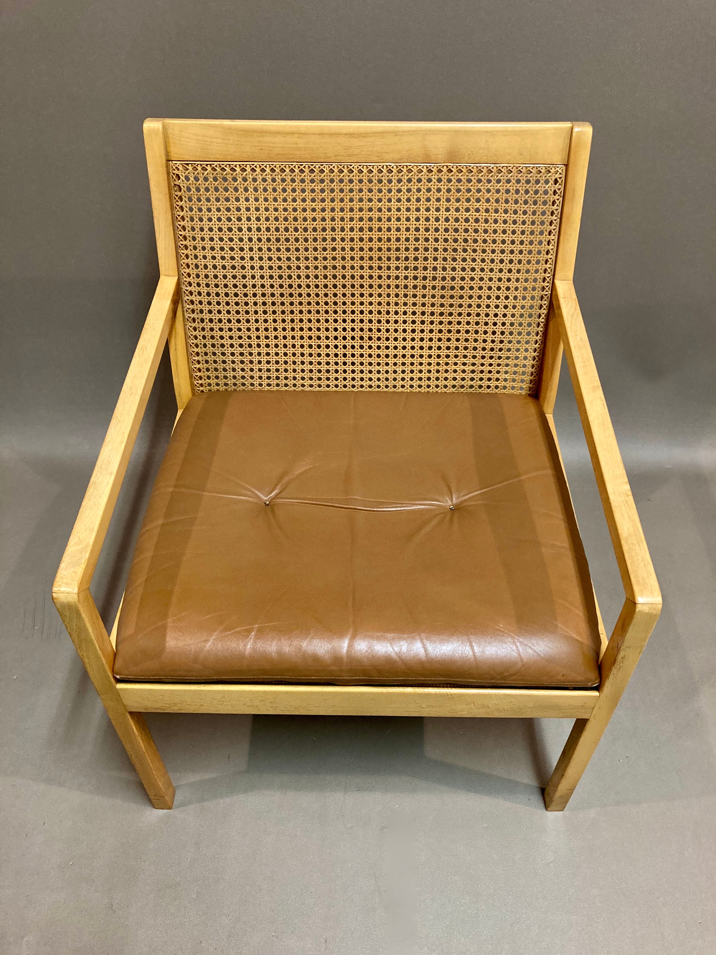 Scandinavian design leather armchair "Bernt Petersen" 1960