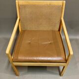 Scandinavian design leather armchair "Bernt Petersen" 1960
