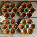 4 vintage slurry oyster plates