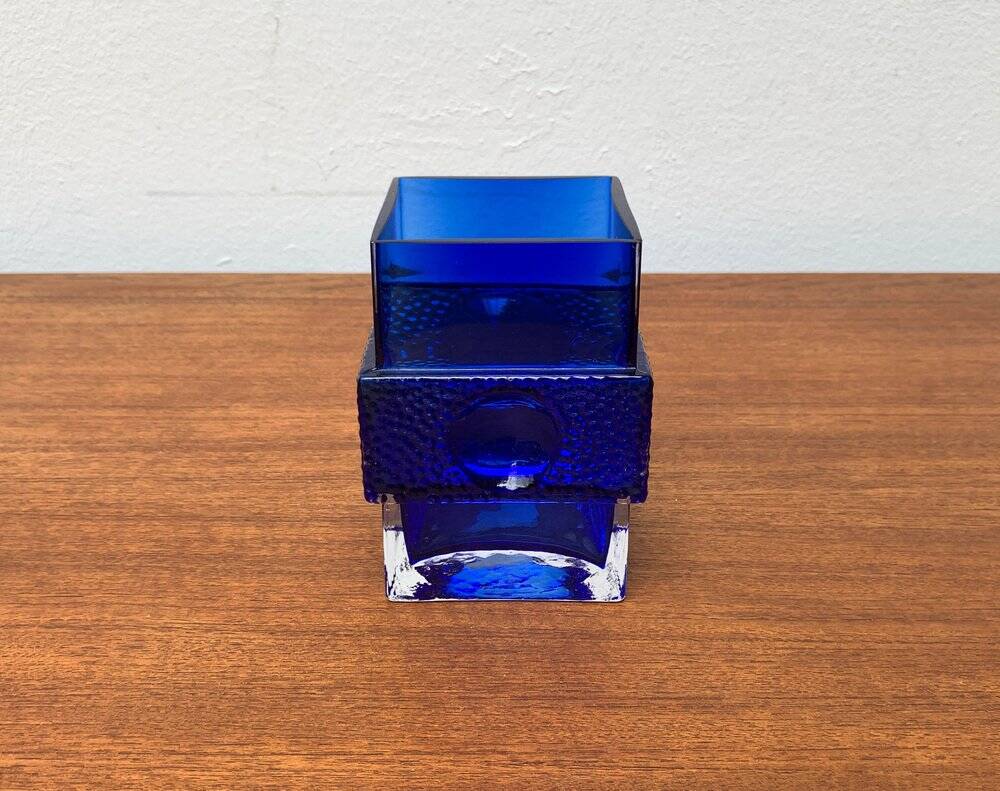 Space Age Glass Block Vase, 1960s