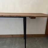 Wooden table, black metal legs