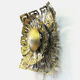 Swedish Brutalist Brass Flower wall lamp by Ingemar Alinder, Lerum 1980s