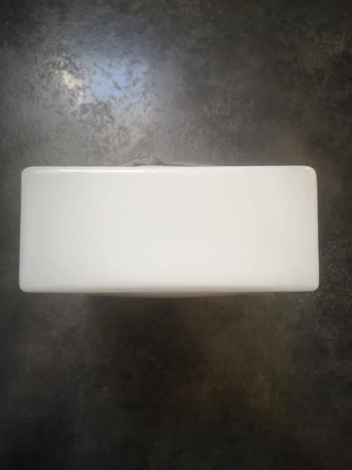 Old vintage square opaline ceiling/wall light 1960/70