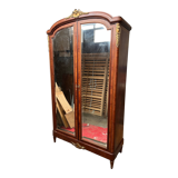 Cabinet 2 doors mirror mahogany rocaille years 1900