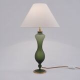 Antique table lamp in Art Nouveau glass by Baccarat and ormolu, 1890s, French.