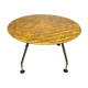 Vintage table round woven bamboo tray and norman Foster feet design