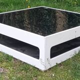 White and black square coffee table