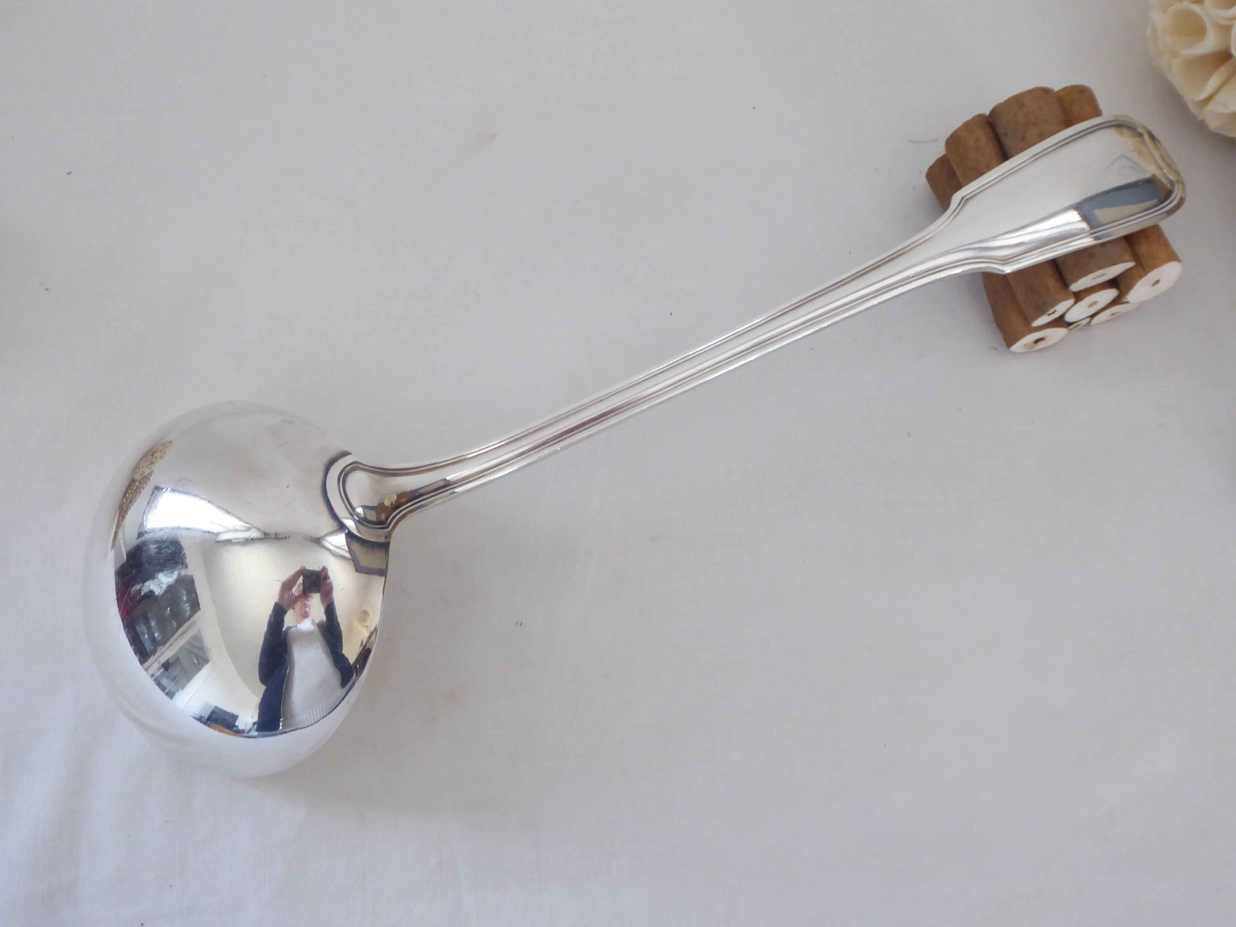 Silver metal ladle