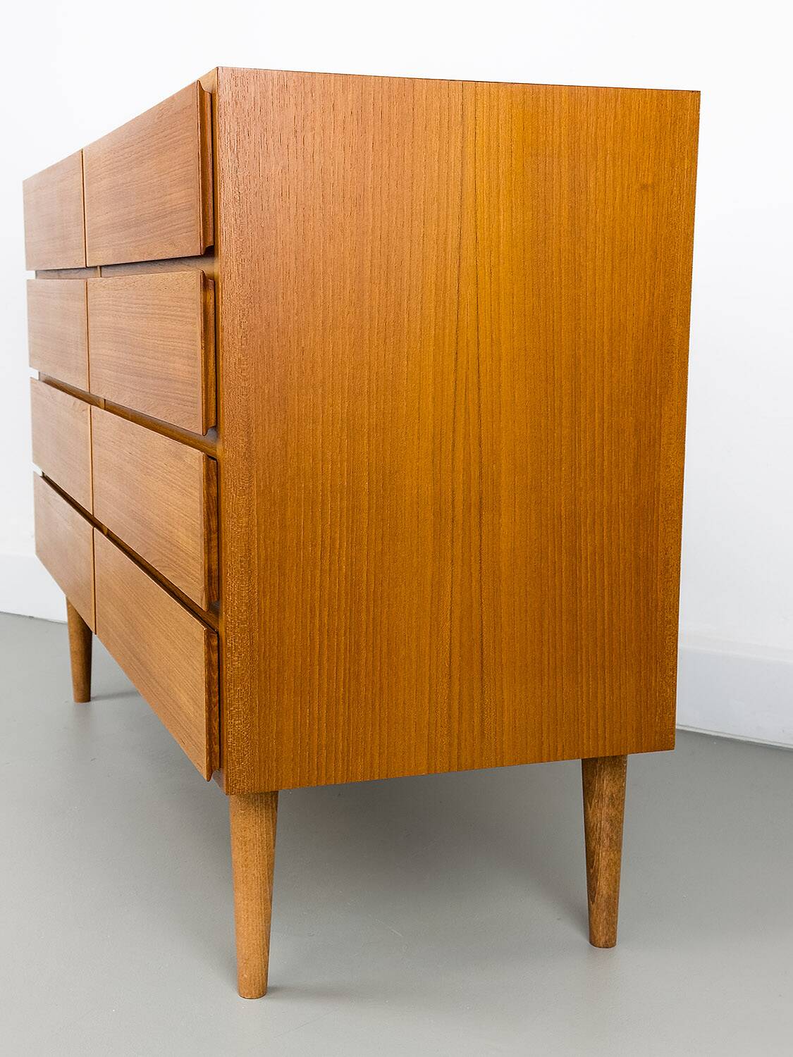 Commode danoise à 8 tiroirs en teck d'Omann Jun, 1970